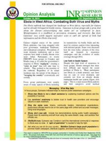 Ebola in West Africa: Combating Both Virus and Myths