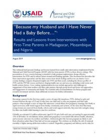 “Because my Husband and I Have Never Had a Baby Before…” Results and Lessons from Interventions with First-Time Parents in Madagascar, Mozambique, and Nigeria