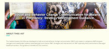 SBCC for Malaria in Pregnancy: Strategy Development Guidance