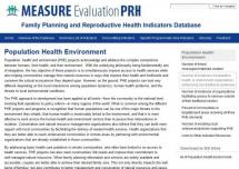 Population Health Environment Indicators