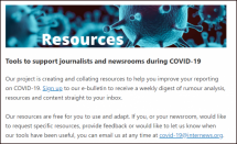 Tools to Support Journalists and Newsrooms during COVID-19