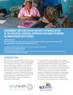 Government Implementation and Institutionalization of the Universal Referral Approach for Family Planning in Francophone West Africa
