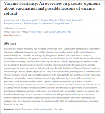 Vaccine Hesitancy: An Overview on Parents’ Opinions about Vaccination and Possible Reasons of Vaccine Refusal