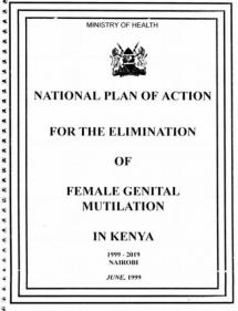 National Plan of Action for the Elimination of Female Genital Mutilation in Kenya 1999–2019
