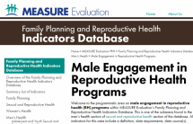 Family Planning and Reproductive Health Indicators Database: Male Engagement in Reproductive Health Programs