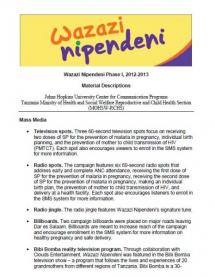 Wazazi Nipendeni Campaign Materials
