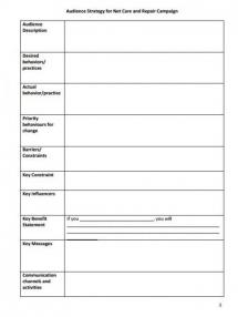 Audience Messages and Materials Worksheet