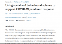 Using Social and Behavioural Science to Support COVID-19 Pandemic Response