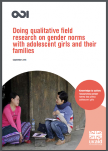 Doing Qualitative Field Research on Gender Norms with Adolescent Girls and their Families