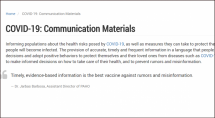 COVID-19 Communication Materials for the Americas
