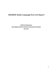 Aiisseee! (I Say!) Game Show Radio Campaign Post-test Report