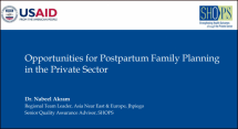 Opportunities for Postpartum Family Planning in the Private Sector