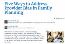 Five Ways to Address Provider Bias in Family Planning