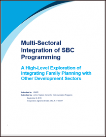 Multisectoral Integration of SBC Programming A High-Level Exploration of Integrating Family Planning with Other Development Sectors