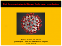 Risk Communication in Disease Outbreaks – Introduction