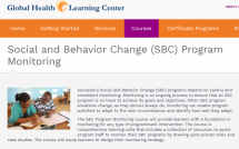 Social and Behavior Change (SBC) Program Monitoring