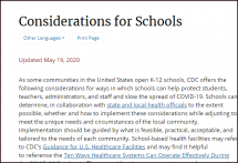 Considerations for Schools