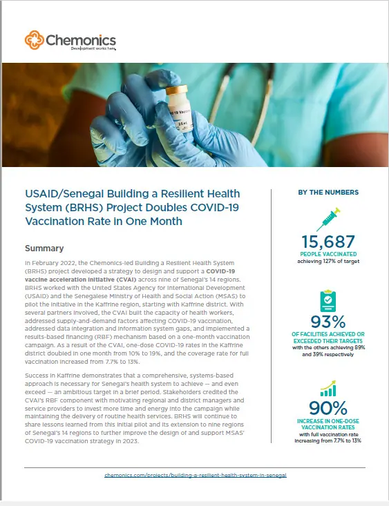 USAID/Senegal Building a Resilient Health System Project Doubles COVID-19 Vaccination Rate in One Month