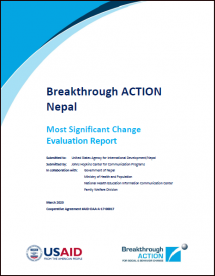 Breakthrough ACTION Nepal Most Significant Change Evaluation Report