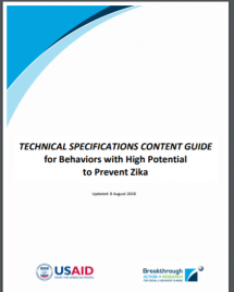 Technical Specifications Content Guide for Behaviors with High Potential to Prevent Zika