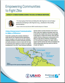 Empowering Communities to Fight Zika: Capacity Strengthening During the Zika Outbreak Response