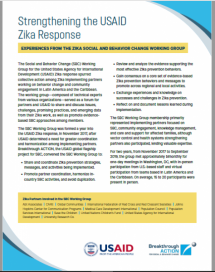 Strengthening the USAID Zika Response: Experiences from the Zika Social and Behavior Change Working Group