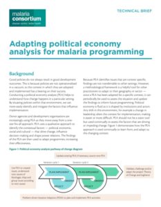 Adapting political economy analysis for malaria programming - Technical Brief