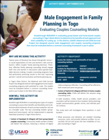 Male Engagement in Family Planning in Togo: Evaluating Couples Counseling Models