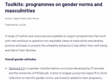 ALIGN Guide Toolkits: Programmes on Gender Norms and Masculinities