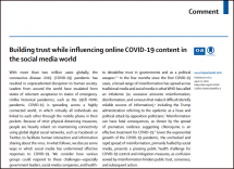 Building Trust while Influencing Online COVID-19 Content in the Social Media World