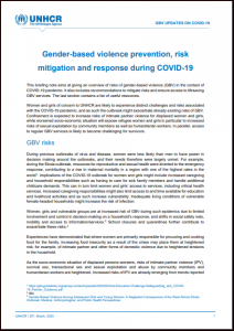Gender-based Violence Prevention, Risk Mitigation and Response during COVID-19