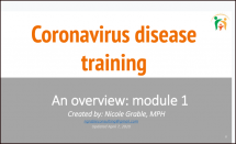 Coronavirus Disease Training Overview
