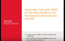 Hormonal Contraception and HIV – Webinar