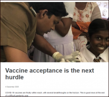 Vaccine Acceptance is the Next Hurdle