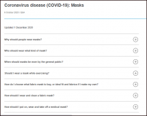 Coronavirus disease (COVID-19): Masks