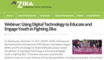 Using Digital Technology to Educate and Engage Youth in Fighting Zika